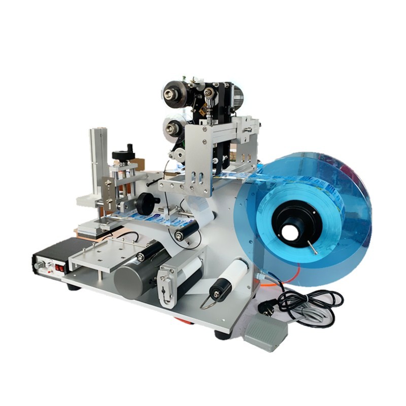 etiketteringsmaskine med flad overflade med datoprinter